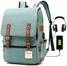 Its well made and seems durable. Amazon Com Vintage Laptop Backpack Women Men School College Backpack Usb Charging Port Headphone Jack Fashion Backpack Fits 15 6 Inch Notebook Green Function Update Computers Accessories