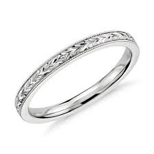 An elegant gold ring adds a dash of beauty and. Hand Engraved Wedding Ring In 14k White Gold Blue Nile