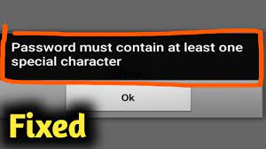 At least 1 special character. Fix Password Must Contain At Least One Special Character Youtube