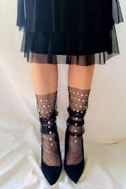 Tulle Socks Sheer Black Rhinestone Sparkle Socks Christmas Etsy Sparkle Socks Fashion Socks Outfit Lace Socks