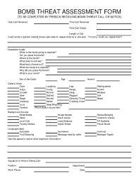 Police investigated and the campus was reopened. Pdf Bomb Threat Assessment Form Bia Tavares Academia Edu