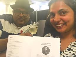 And it was adorable when the flight attendant opened the menu and took a  double take.... "is this you?" She asked and when I said yes she shook my  hands and said