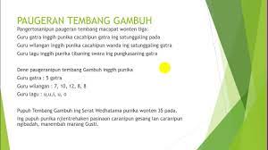 Salah satu berasal dari 11 tembang macapat yang berisi pendidikan pembawaan adalah tembang gambuh. Tembang Gambuh Serat Wedhatama Youtube
