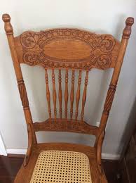 Antique Oak Larkin 1 Pressed Back Chairs Circa 1900 Cane Seat Matching Set Of 4 Ebay Chair Antique Chairs Antiques