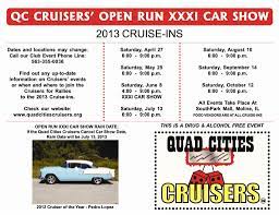 Qc Cruisers Open Run Xxxi Car Show 6 8 2013 Car Show Cruisers Modified Cars