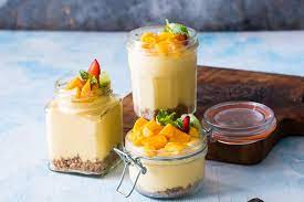 Easy 8 Ingredient No Bake Mango Cheesecake Mousse Jars Are Insanely Delicious And The Creamiest Dessert Jars Perfe Mango Cheesecake Dessert In A Jar Desserts