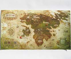 Eorzea Map Map Of Eorzea Eorzea Final Fantasy Cotton Canvas Map Digital Print Fantasy World Map Map Fantasy Map