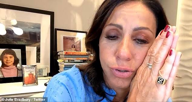 Julia Bradbury breaks down in tears after being told she needs a mastectomy  in video last year | Daily Mail Online