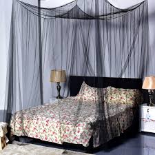 You can attach a curtain to the frames to provide you with additional comfort, security, and privacy. 4 Corner Post Bed Canopy Mosquito Net Full Queen King Size Netting Bedding Black Walmart Com Walmart Com