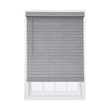 Allen Roth 2 In Slat Width 58 75 In X 72 In Cordless Gray Faux Wood Room Darkening Faux Wood Blinds In The Blinds Department At Lowes Com