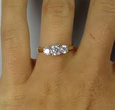 Classic Simple Yellow Gold Vintage Three Stone Diamond Engagement Ring Nv60l3 P Three Stone Diamond Rings Engagement Three Stone Diamond Engagement Wedding Rings Engagement