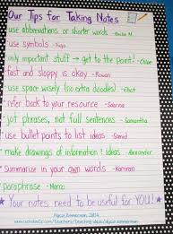 tips for taking notes anchor chart new anchor charts for