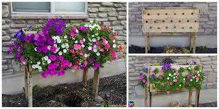 We asked around at local businesses — several were more than willing to get rid of old pallets they had lying around. Diy Pallet Planter Box For Cascading Flowers Diy 4 Ever
