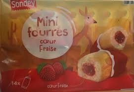 Mini Fourres Coeur Fraise Sondey 14 X 30 G 420 G