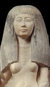 A statue of Nebsen, a Scribe in the Royal Treasury, the woman is Nebet