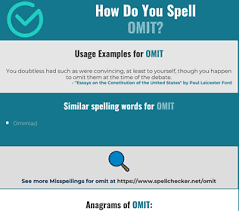 Correct Spelling For Omit Infographic Spellchecker Net