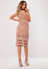Blush Crochet Layered Midi Dress Missguided Trending Dresses Midi Dress Sleeveless Womens Dresses