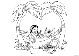 Telecharger gratuitement des coloriages de mandala, imprimer ensuite le dessin pour votre une sélection de plusieurs milliers de coloriage à imprimer gratuitement. Coloriage Lilo And Stich En Vacances Avec De La Musique Dessin Stitch A Imprimer