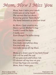 Mom How I Miss You Original Mother S Day Song From Song Legacy Mom Poems Mom In Heaven Miss You Mom