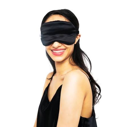 MYK Silk Beauty Silk Eye Mask: Washable Silk Sleep Mask Embroidered / Out of Office
