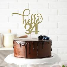 Happy Birthday Rose Gold Cake Topper Hello 34 Glitter Cake Topper Any Age Cake Topper 34th Birthday Cake Topper 34th Cake Topper Thirty Four Birthday Happy 34th Birthday In 2020 30th Birthday Cake Topper 40th Birthday Cake