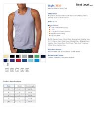 next level 3633 mens jersey tank