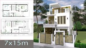 Sketchup Home Design Plan 7x15m With 3 Bedrooms Model House Plan Simple House Design Bungalow House Design