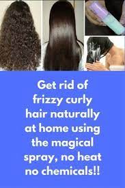 Get Rid Of Frizzy Curly Hair Naturally At Home Using The Magical Spray No Heat No Chemicals I Am Wri Frizzy Curly Hair Natural Hair Styles Curly Hair Styles