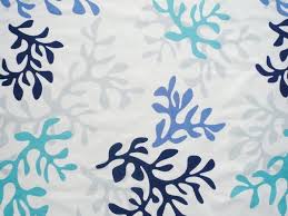 Nappe Corail Bleu Coton Enduit Non Ourlee 120x120 Fleur De Soleil Coton Enduit Nappe Toile Ciree