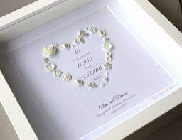 Pearl Wedding Anniversary Gift Heart Frame Thirtieth Wedding Anniversary 30 Years Pearl Heart Art Personalised Artwork Pearl Wedding Anniversary Gifts Pearl Anniversary 30th Wedding Anniversary Gift