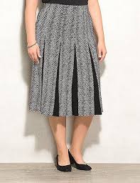 Roz Ali Plus Size Herringbone Flare Skirt Dressbarn Plus Size Skirts Flare Skirt Skirts