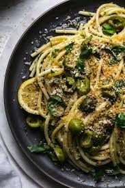 Green Olive Pasta With Toasted Lemon Breadcrumbs And Herbs In 2020 Green Olive Pasta Pasta Dishes Olive Recipes