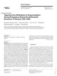 Pdf Tapering From Methadone Or Buprenorphine During