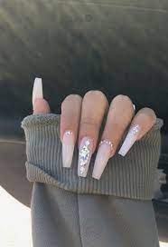 Pin By Massiel Rojas On Nails White Acrylic Nails Long Acrylic Nails Glam Nails