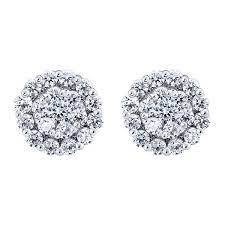 Check spelling or type a new query. 14k White Gold Cluster Halo Diamond Stud Earrings