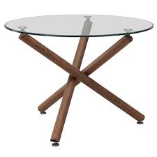 Quick orders · no purchase minimum · live phone support Whi Contemporary Round Glass Dining Table Walnut 40 In 201 264 40 Rona
