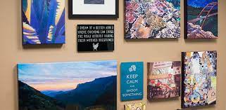 Canvas prints are a wonderful way to display photos from a family vacation, a graduation or a wedding!no matter the content of your photos, canvas prints are a uniquely modern invention and art form the modern technology of refined digital printing combined with premium canvas fabric stretched over a wooden frame makes for flawless prints you will absolutely love. How To Create A Custom Wall Gallery For Your Office Via Canvaspress Com Wall Canvas Canvas Wall Art Create Canvas