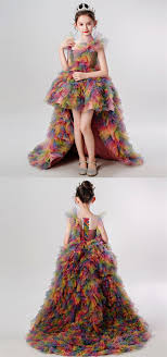 High Low Multi Colored Princess Gown From Sugerdress In 2020 Birthday Girl Dress Wedding Dresses For Girls Girls Yellow Dress