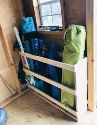 Storage For Folding Beach Chairs In 2020 Chair Storage Storage Shed Organization Diy Camping Chair