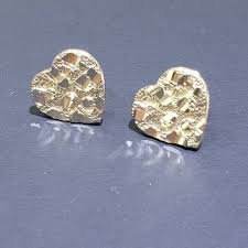 Dangle earrings, earrings, for her, gold nugget jewelry. Orofeliz Jewelry K Solid Gold Nugget Heart Earrings Diamond Cut Poshmark