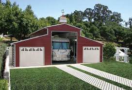 A Stylish Rv Garage On A Residential Lot Steel Buildings Metal Shop Building Metal Buildings