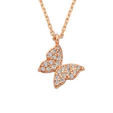 When you visit any web site, it may store or retrieve information on your browser, mostly in the form of cookies. 14k Real Solid Gold Butterfly Pendant Necklace For Women