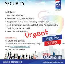 @maulanaijal akun loker pertama di jember (since 2016) ️ kalisat city.program rekrut fresh graduate 2021. Lowongan Satpam Lowongan Kerja Banyuwangi Facebook