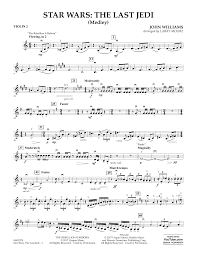Played on a fiddlerman artist violin. John Williams Star Wars The Last Jedi Medley Arr Larry Moore Violin 2 Sheet Music Pdf Notes Chords Film Tv Score Orchestra Download Printable Sku 403446