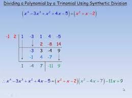 Dividing A Polynomial By A Trinomial Using Synthetic Division Mp4 Youtube Polynomials Synthetic Division Teaching Math