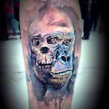 On a scale of 1 to 5, this a solid 4. Gorilla And Skull Tattoo Idea