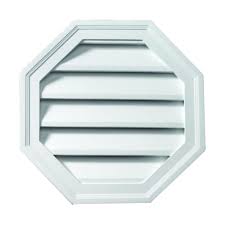 Fypon 24 In X 24 In Polyurethane Functional Octagon Louver Gable Vent Primed White Folv24 Gable Vents Gable Decorations Octagon Window