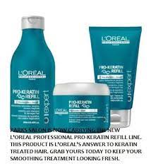 L Oreal Paris Answer For Keratin Treated Hair The Pro Keratin Refill Line Is Now Offered At Parks Salon In Orange County A Loreal Paris Treated Hair Loreal