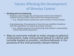 Stimulus Control Stimulus Control Of Behavior Having Stimulus Control Means That The Probability Of The Behavior Varies Depending Upon The Stimuli Present Ppt Download
