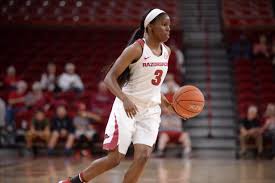 Arkansas razorbacks guard chelsea dungee (#33) and forward/center kiara williams (#10) celebrate with guard malica monk (#3) after she hits the winning shot during a college basketball game between the tennessee lady volunteers and arkansas razorbacks. Razorback Women Pick Up Big Road Win At Tennessee 80 79